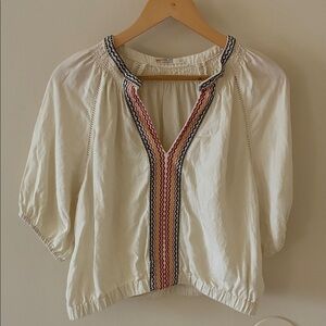 Marine Layer White Peasant Top